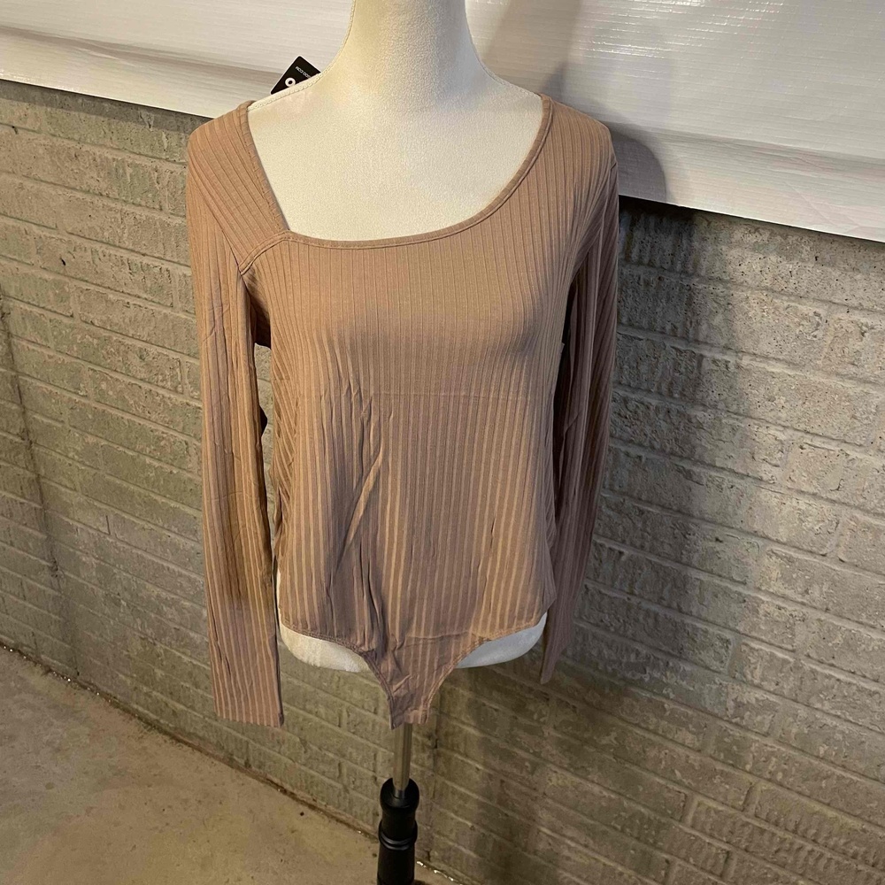 NEW Zeagoo Ribbed Long Sleeve Asymmetrical‎ Bodysuit XL